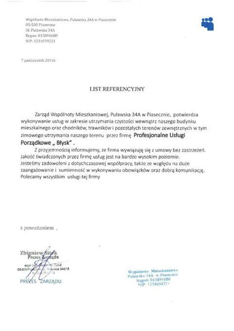 Profesjonalne usługi porządkowe Błysk