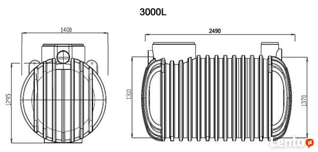 ZBIORNIK NA WODĘ Deszczową PEHD 3000L Wzmocniony