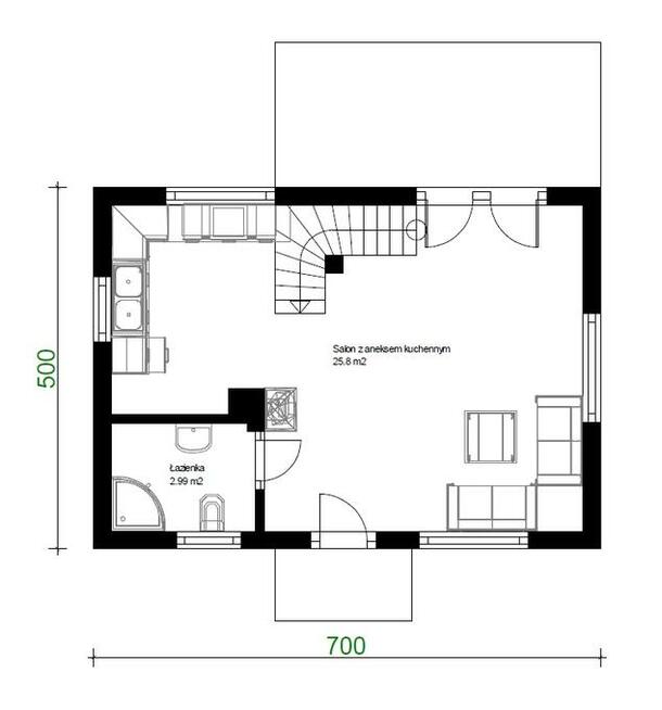 Projekt domu ZG47 - na zgłoszenie (5m - ROD)