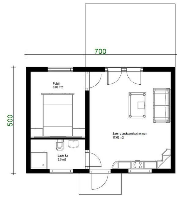 Projekt domu ZG15 - na zgłoszenie (bez pozwolenia)