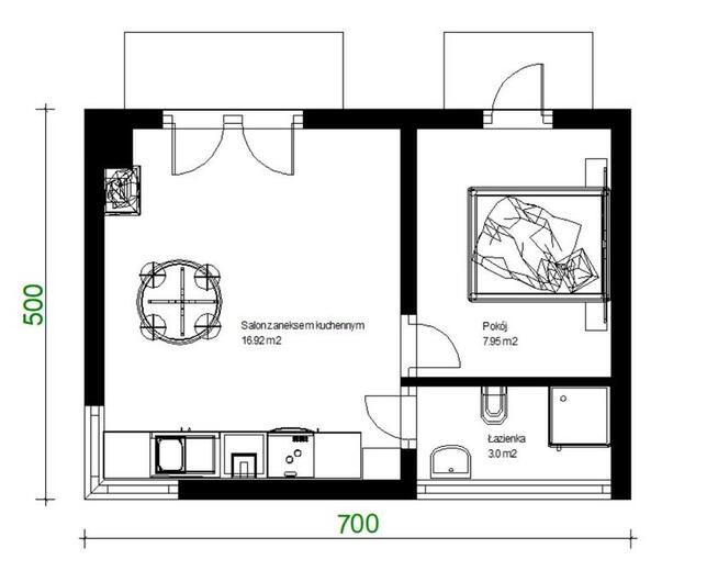 Projekt kiosku ZG26 - na zgłoszenie (bez pozwolenia)