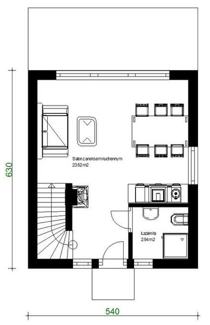 Projekt domu ZG11 - na zgłoszenie (bez pozwolenia)