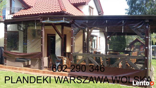 Przezroczysta osłona, kotara, roleta na taras z montażem