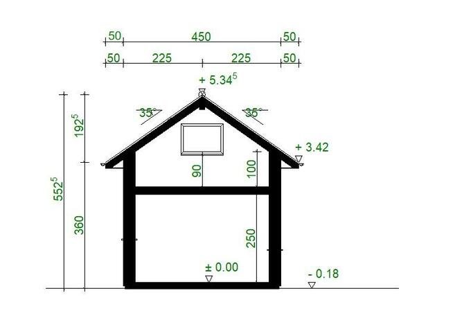 Projekt domu ZG34 - na zgłoszenie (bez pozwolenia)