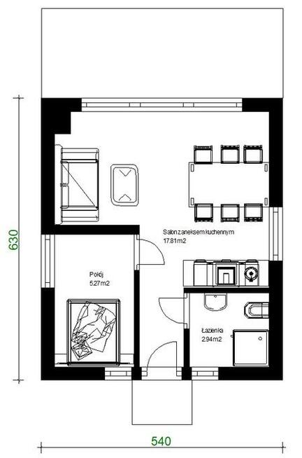 Projekt domu ZG12 - na zgłoszenie (bez pozwolenia)