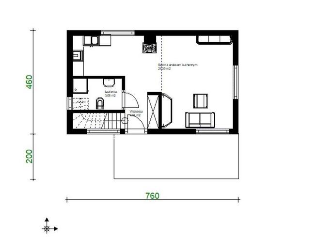 Projekt domu ZG36 - na zgłoszenie ( 5 m - ROD )