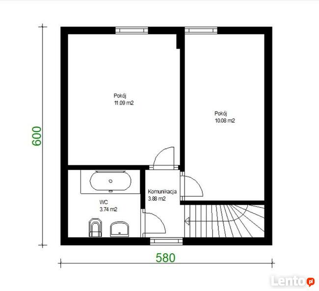 Projekt domu ZG111 - na zgłoszenie (bez pozwolenia)
