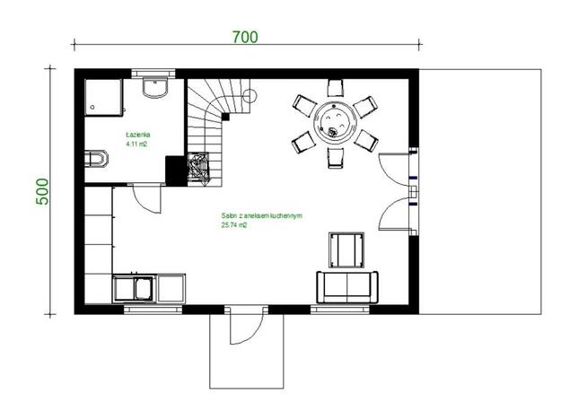 Projekt domu ZG59 - na zgłoszenie (bez pozwolenia)