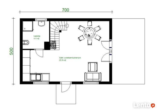 Projekt domu ZG49 - na zgłoszenie (bez pozwolenia)