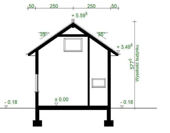Projekt domu ZG48 - na zgłoszenie (bez pozwolenia)