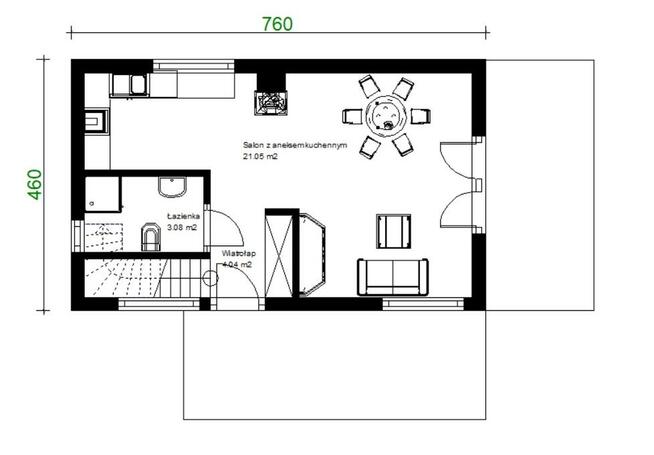 Projekt domu ZG60 - na zgłoszenie z antresolą