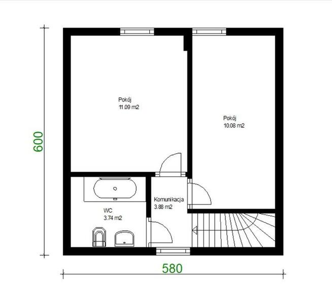 Projekt domu ZG111a - na zgłoszenie bez pozwolenia