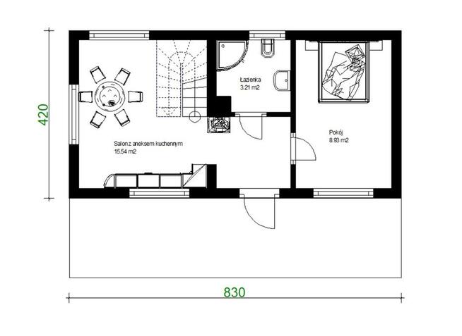 Projekt domu ZG82 - na zgłoszenie (5m na ROD)