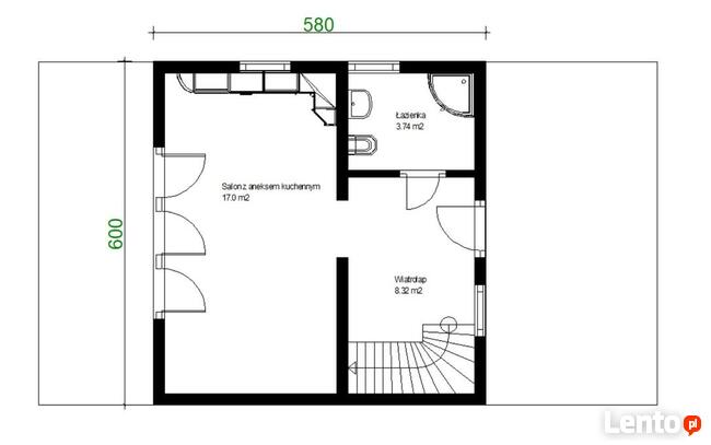Projekt domu ZG111 - na zgłoszenie (bez pozwolenia)