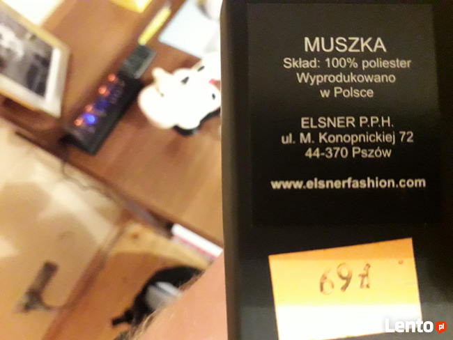 biała muszka jak nowa poecam