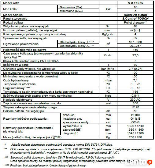 Kocioł c.o. na pellet KALVIS K8-16 DG klasa 5 compact