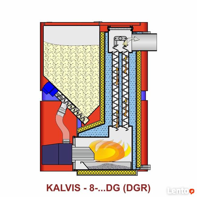 Kocioł c.o. na pellet KALVIS K8-16 DG klasa 5 compact
