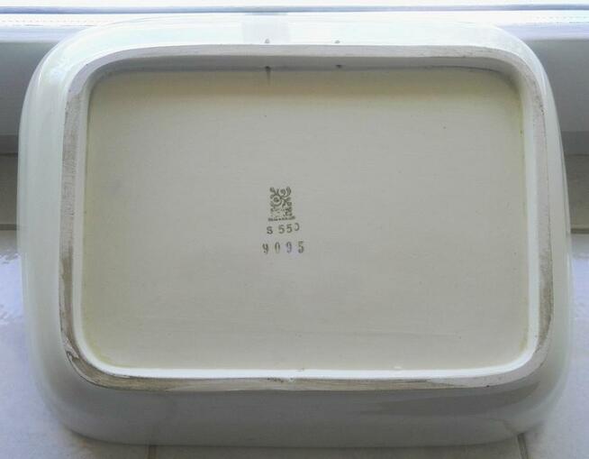 Fajansowy półmisek z dzbankiem, Włocławek, lata 60-te