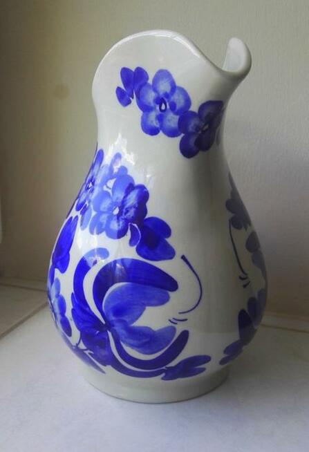 Fajansowy półmisek z dzbankiem, Włocławek, lata 60-te