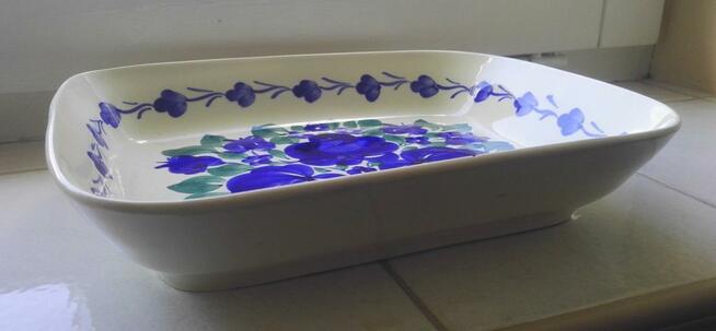 Fajansowy półmisek z dzbankiem, Włocławek, lata 60-te