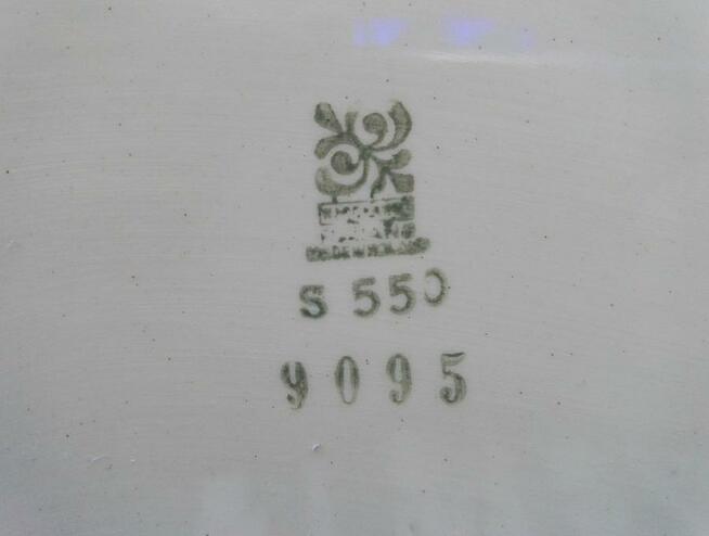 Fajansowy półmisek z dzbankiem, Włocławek, lata 60-te