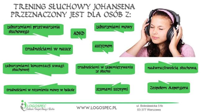 Trening słuchowy dla dzieci - diagnoza i trening Johansena