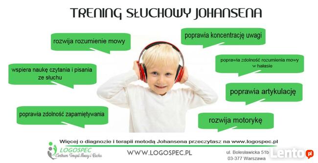 Trening słuchowy dla dzieci - diagnoza i trening Johansena