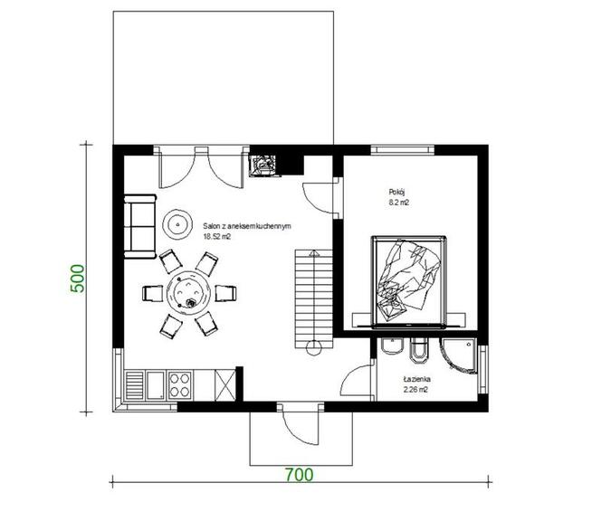 Projekt domu ZG46 - na zgłoszenie z antresolą