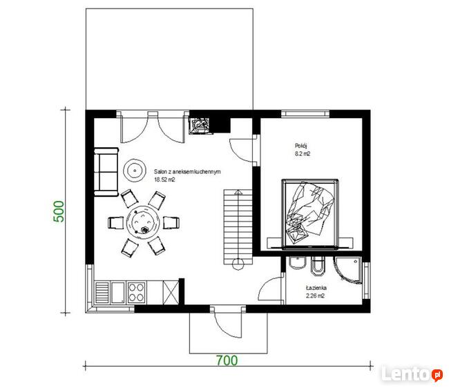 Projekt domu ZG46a - na zgłoszenie z poddaszem