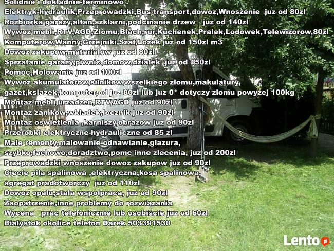 Sprzatanie piwnic, garaz, dom, strych, dzialek, Wywoz mebli,