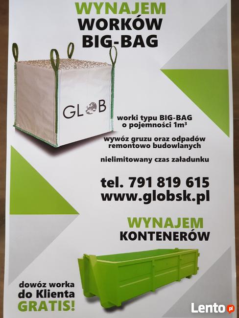 Worki big-bag na gruz i inne odpady remontowo-budowlane.