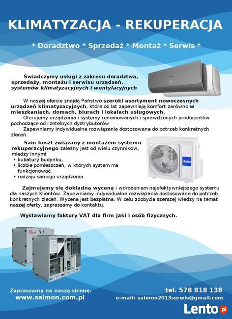KLIMATYZACJA - REKUPERACJA - Doradztwo - Montaż - Serwis