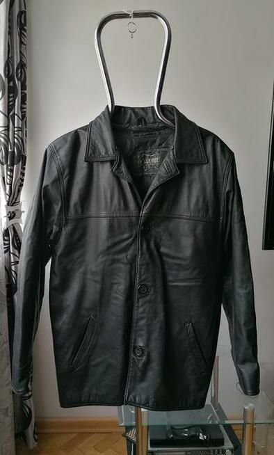 KURTKA SKÓRZANA MĘSKA CZARNA KLASYCZNA * MAREL * R.L/XL