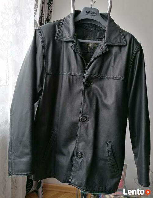 KURTKA SKÓRZANA MĘSKA CZARNA KLASYCZNA * MAREL * R.L/XL
