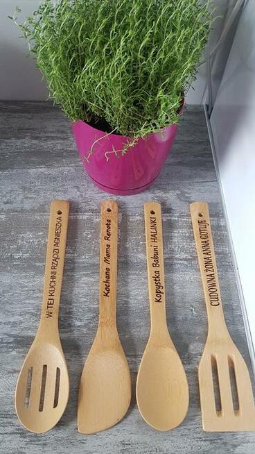Łyżka łopatka KOPYSTKA drewniana bambusowa GRAWER NA ZAMÓWIE