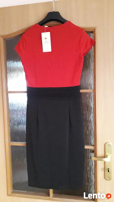 Sukienka M 38 - ołówkowa - elegancka, koronka