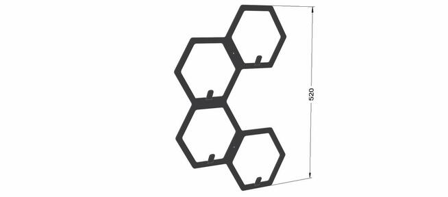 Wieszak ścienny na ubrania model heksagon 4