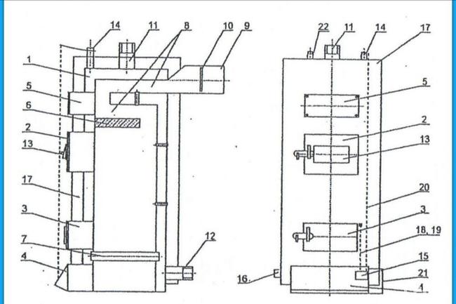 Kocioł piec piece kotły 9 kw 1.2 m drewno miał węgiel