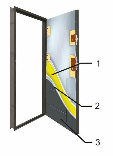 Polskie drzwi wejściowe AF 3, 41 PEŁNE INOX