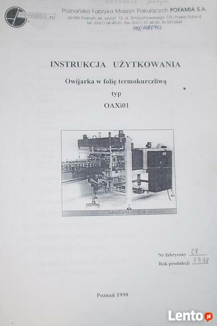 Automatyczna maszyna do owijania w folie termokurczliwą