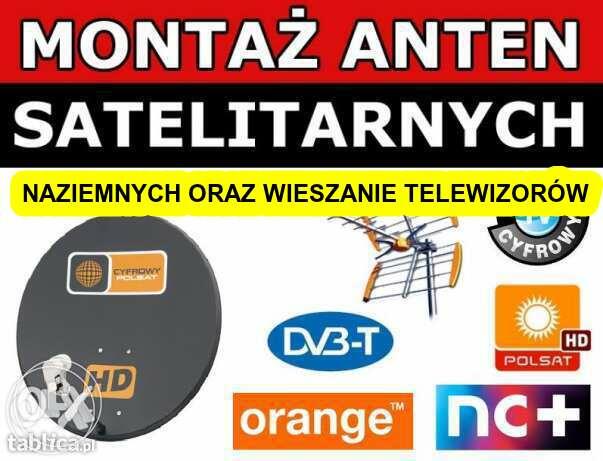 Montaż naprawa anten satelitarnych i tv naziemnej DVB-T HEVC
