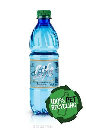 LIFE Woda mineralna w butelce 500 ml. z 100% PET recyclingu
