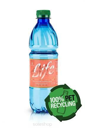 LIFE Woda mineralna w butelce 500 ml. z 100% PET recyclingu