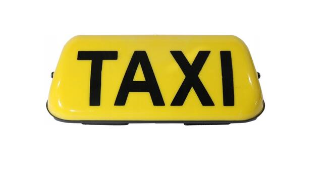 KOGUT taxi szpakówka gapa na magnesie biały i żółty LED Krak