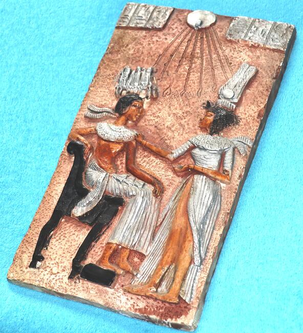 Tutanchamon Anchesenamon płaskorzeźba egipska Egipt relief