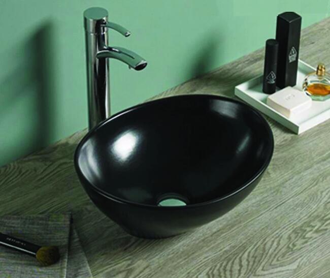 Umywalka nablatowa ceramiczna 40x34 BLACK CZARNA Nowa