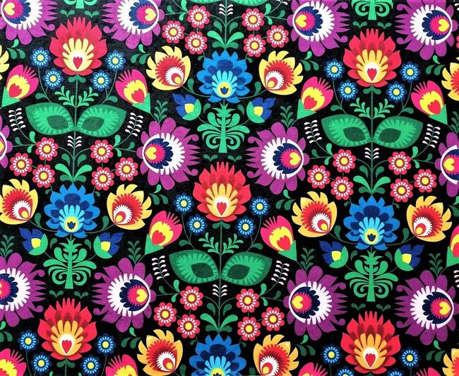 Folklor welur, materiał obiciowy, meblowy, dekoracyjny