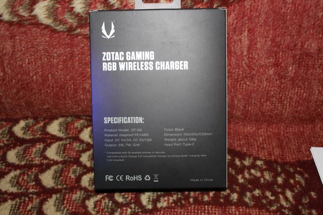 ZOTAC GAMING RGB Wireless Charger USB-C Nowa