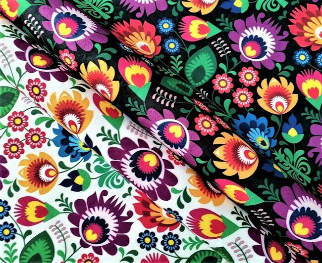 Folklor welur, materiał obiciowy, meblowy, dekoracyjny