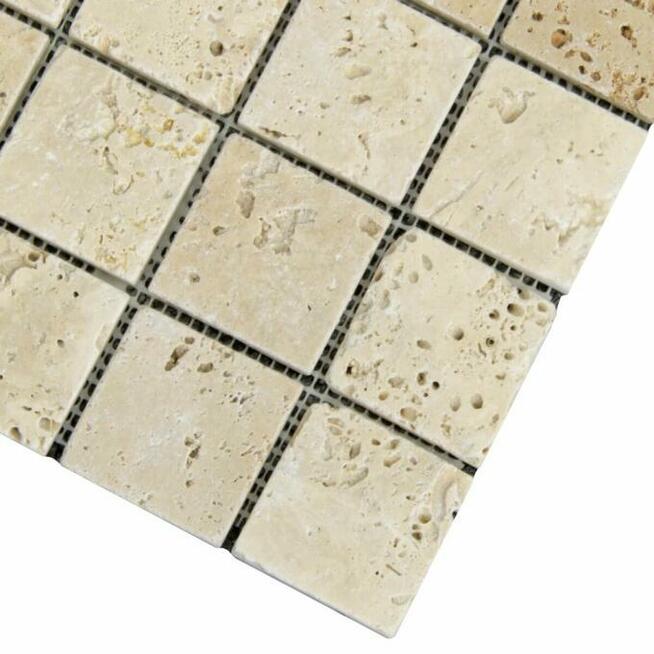 Mozaika trawertynowa Light bębnowana 30,5x30,5x1cm